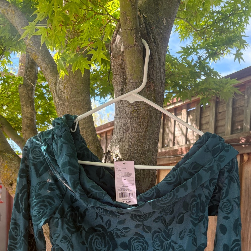 Wild Fable Floral Green off The Shoulder Top